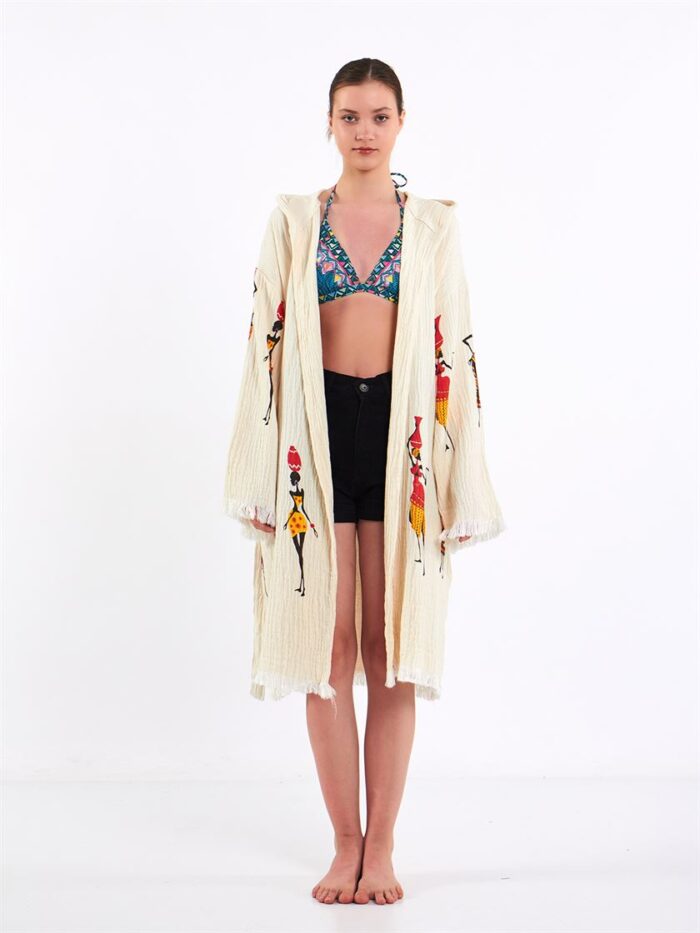 كيمونو أفريكرافت بقلنسوة كيمونو أفريكرافت بقلنسوة