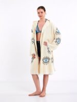 Big Blue Eye Hooded Kimono