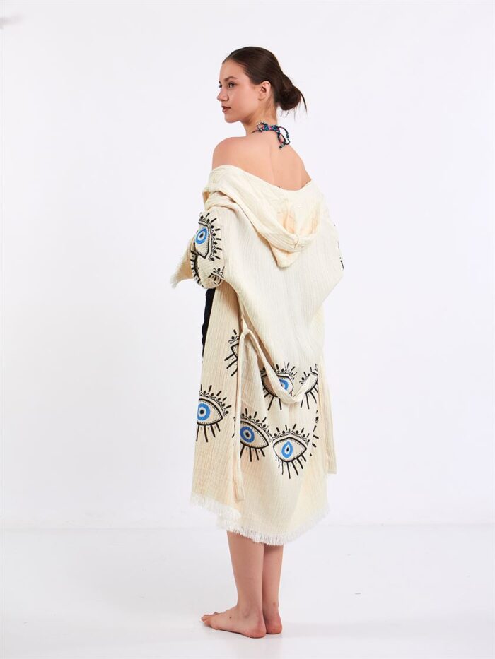 Big Blue Eye Hooded Kimono Big Blue Eye Hooded Kimono