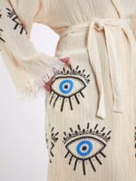 Big Blue Eye Hooded Kimono