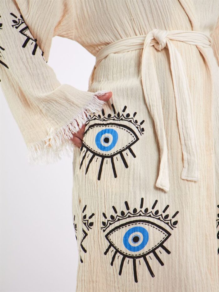 Big Blue Eye Hooded Kimono Big Blue Eye Hooded Kimono