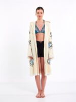 Big Blue Eye Hooded Kimono
