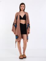 Big Blue Short Kimono Brown
