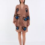 Big Blue Kısa Kimono Kahverengi