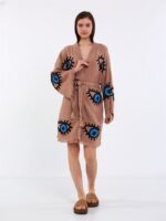 Big Blue Short Kimono Brown
