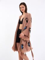 Big Blue Short Kimono Brown