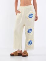 Big Eye Musselin-Hose Weiß