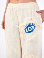 Big Eye Musselin-Hose Weiß