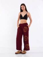 Big Eye Musselin-Hose Burgund