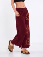 Big Eye Musselin-Hose Burgund