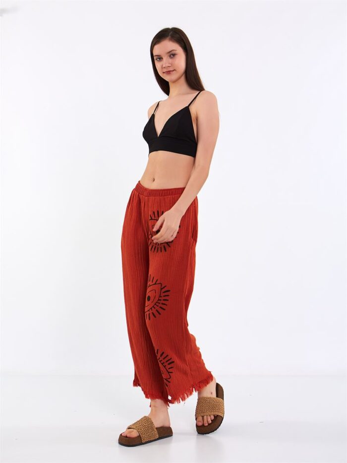 Big Eye Müslin Pantolon Kiremit