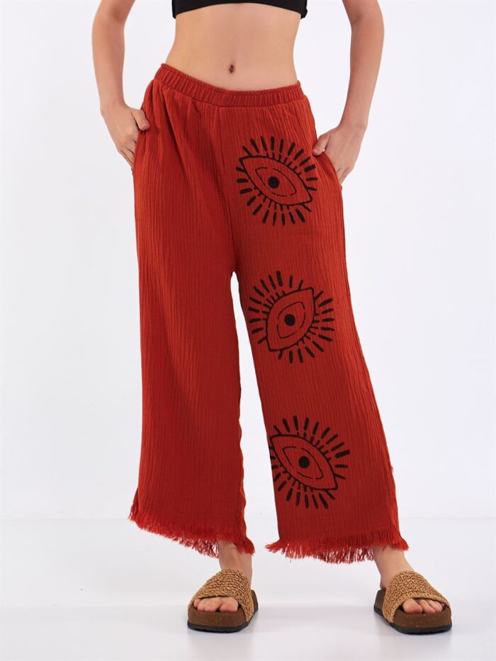 Big Eye Müslin Pantolon Kiremit