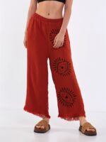 Big Eye Müslin Pantolon Kiremit