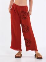 Big Eye Müslin Pantolon Kiremit