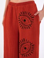 Big Eye Müslin Pantolon Kiremit