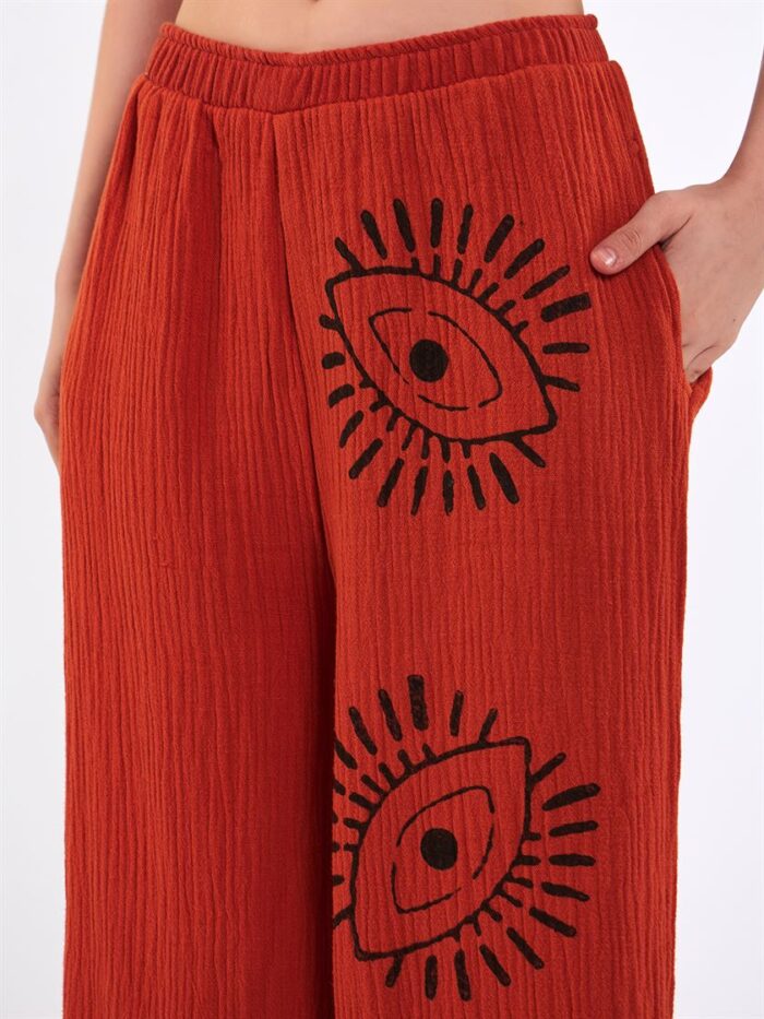 Big Eye Müslin Pantolon Kiremit