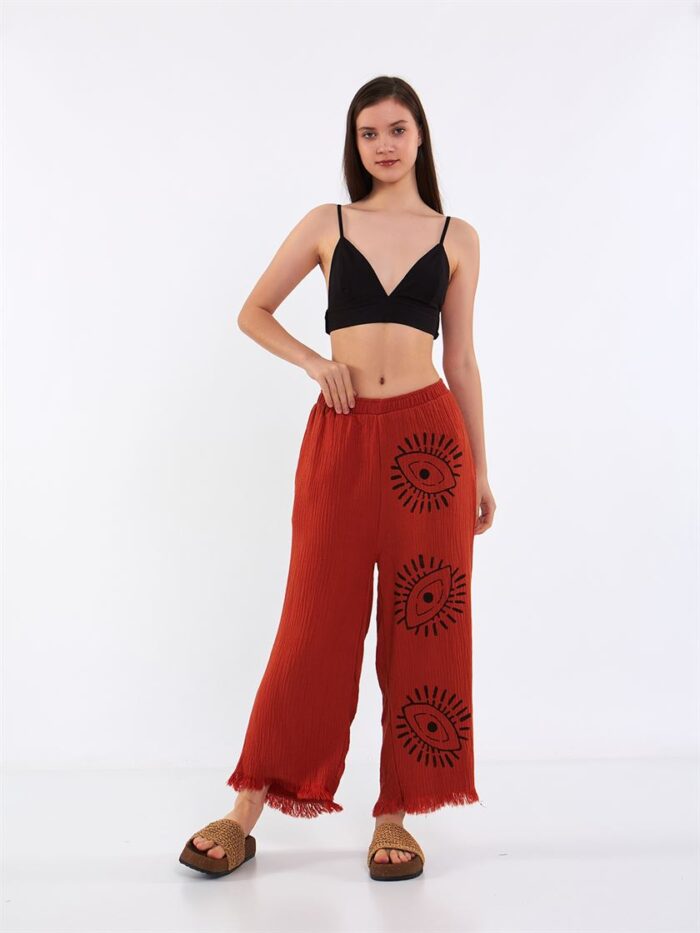 Big Eye Müslin Pantolon Kiremit