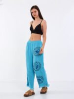 Big Eye Müslin Pantolon Turkuaz