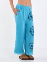 Big Eye Müslin Pantolon Turkuaz