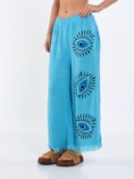 Big Eye Müslin Pantolon Turkuaz