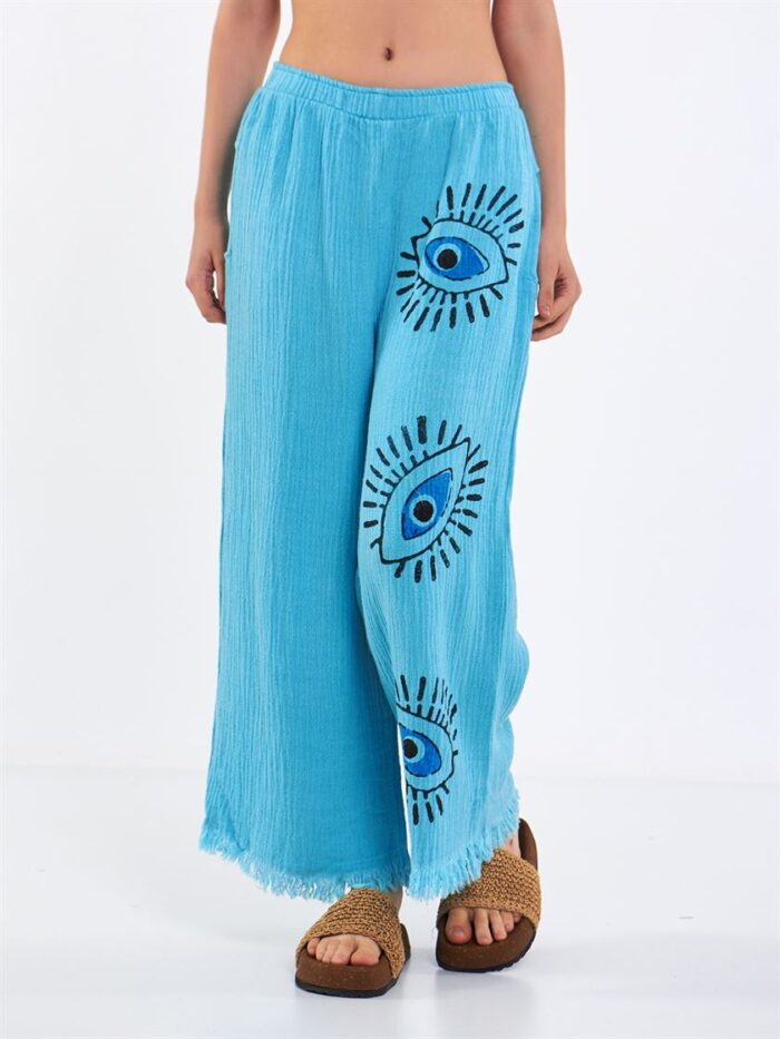 Big Eye Müslin Pantolon Turkuaz Big Eye Müslin Pantolon Turkuaz