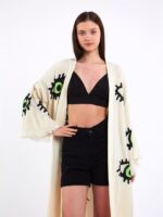 Großes grünes Auge Kimono