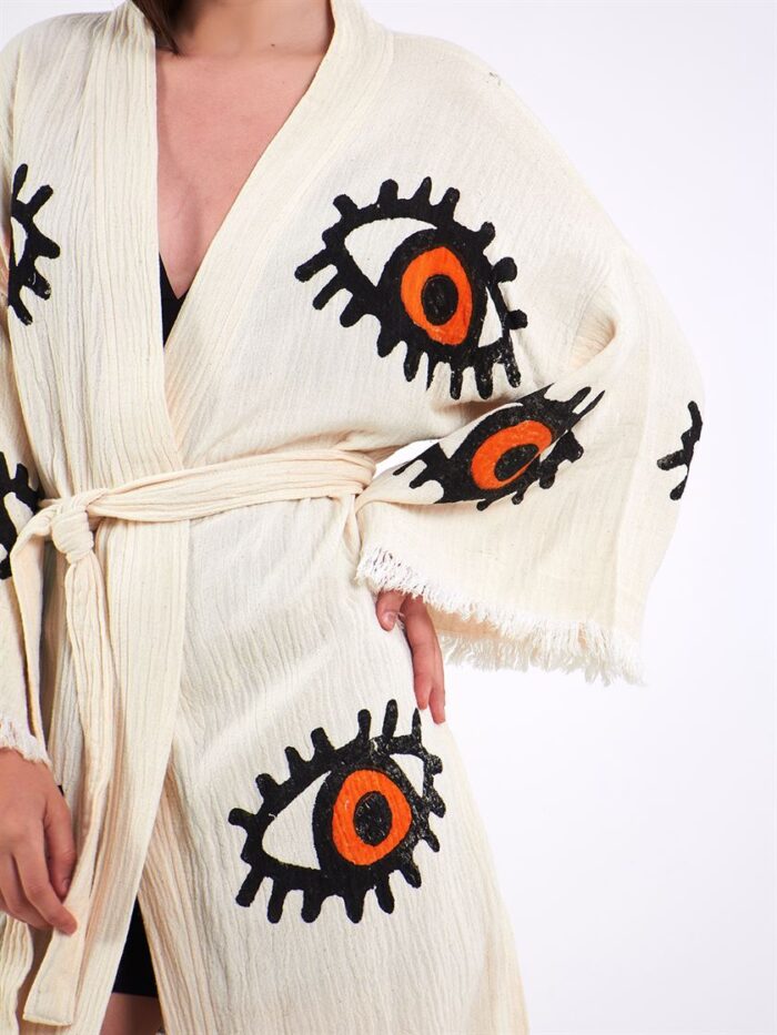 Big Orange Eye Kimono