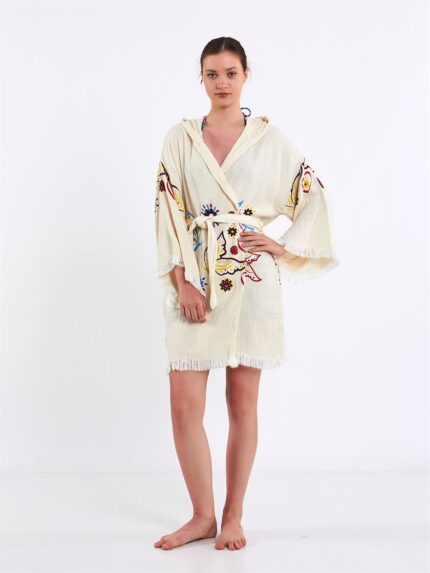 Butterfly Kapşonlu Kısa Kimono