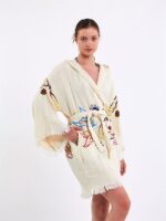 Butterfly Kapşonlu Kısa Kimono