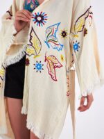 Butterfly Kapşonlu Kısa Kimono