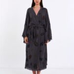 Bunte Augen Anthrazitfarbener Kimono