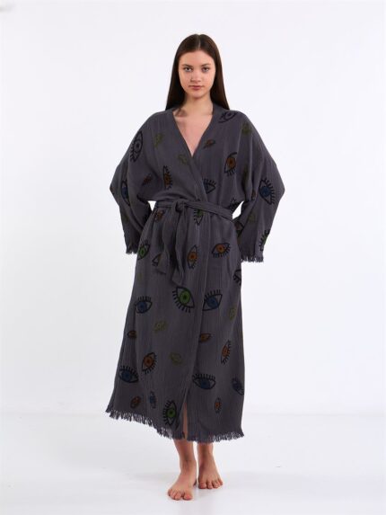Colorful Eyes Antrasit Kimono