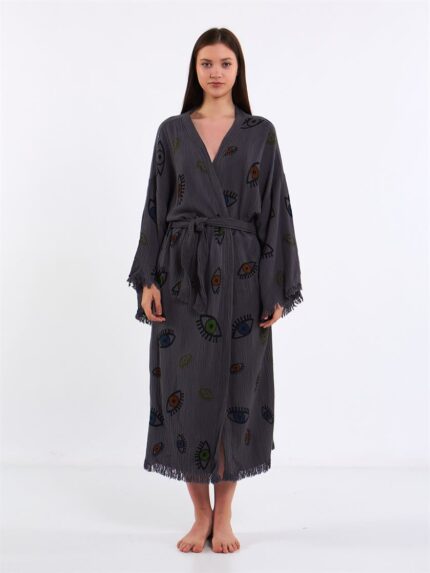 Colorful Eyes Antrasit Kimono