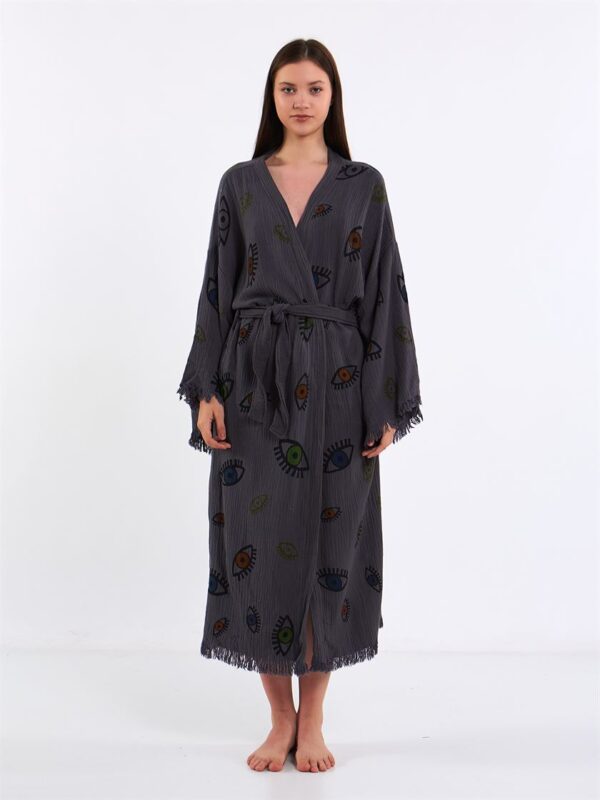 Colorful Eyes Antrasit Kimono