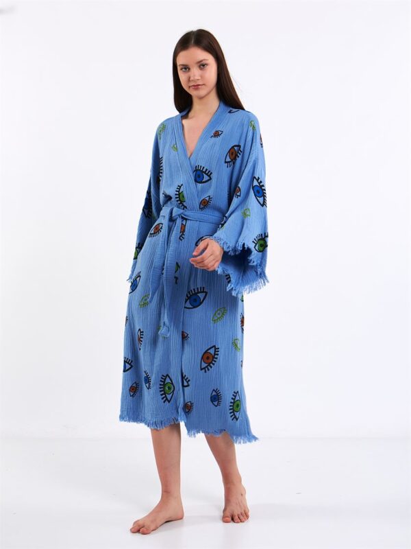 Colorful Eyes Deniz Mavisi Kimono