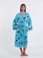 Bunte Augen Türkisfarbener Kimono