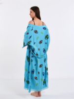 Bunte Augen Türkisfarbener Kimono