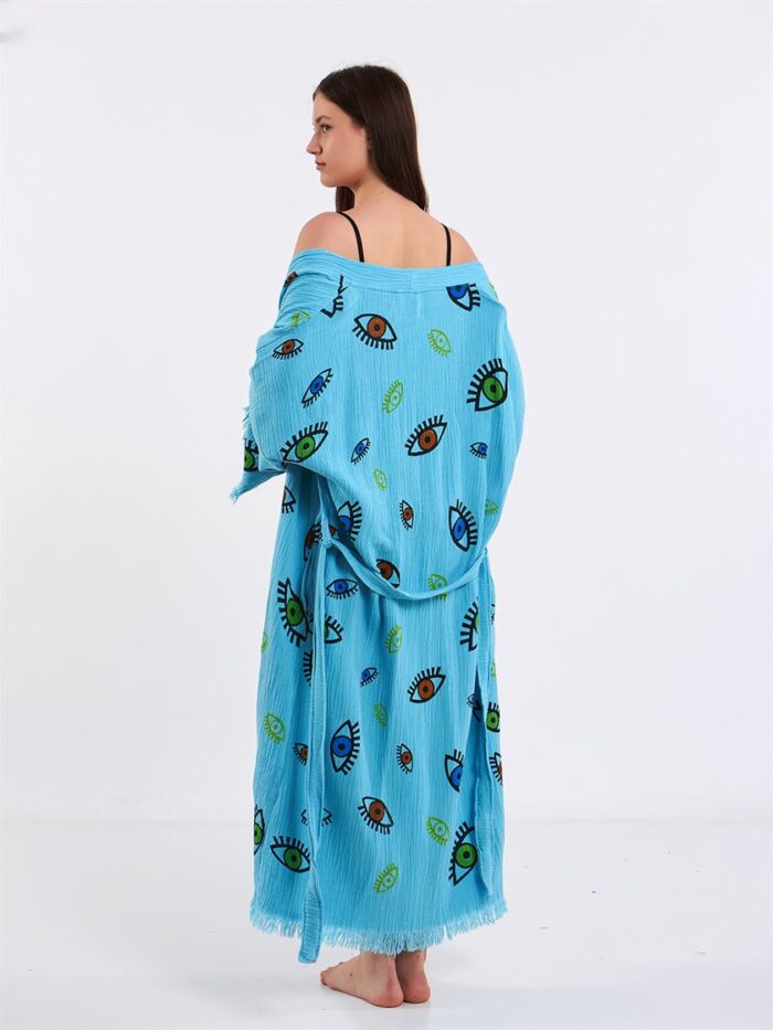 Bunte Augen Türkisfarbener Kimono Bunte Augen Türkisfarbener Kimono