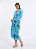 Bunte Augen Türkisfarbener Kimono