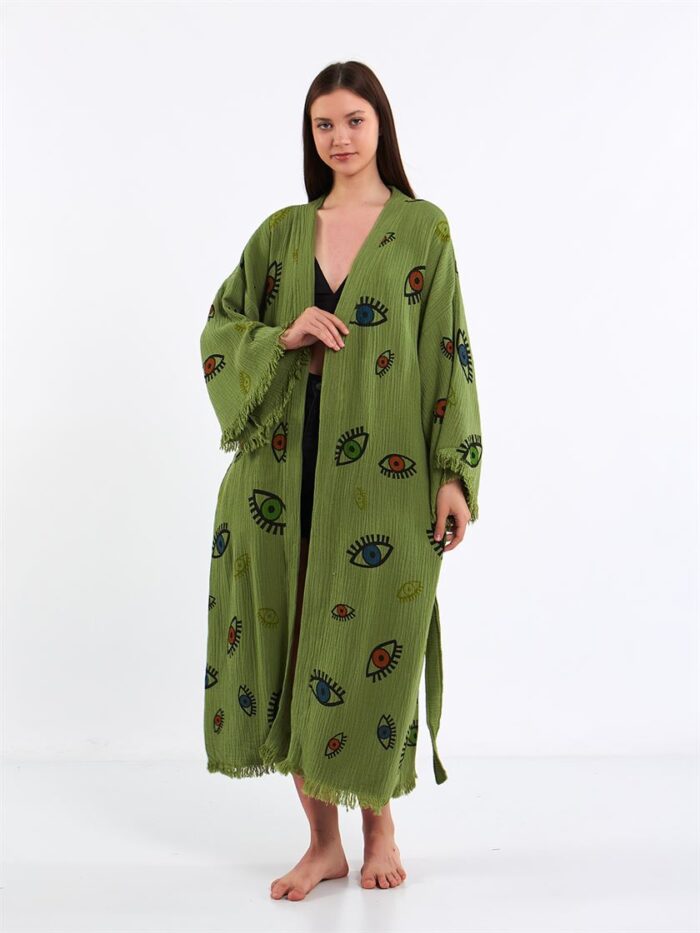 Colorful Eyes Yeşil Kimono