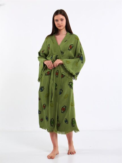 Colorful Eyes Yeşil Kimono