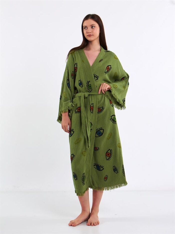 Colorful Eyes Yeşil Kimono