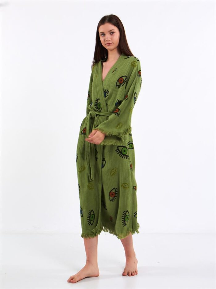 Colorful Eyes Yeşil Kimono