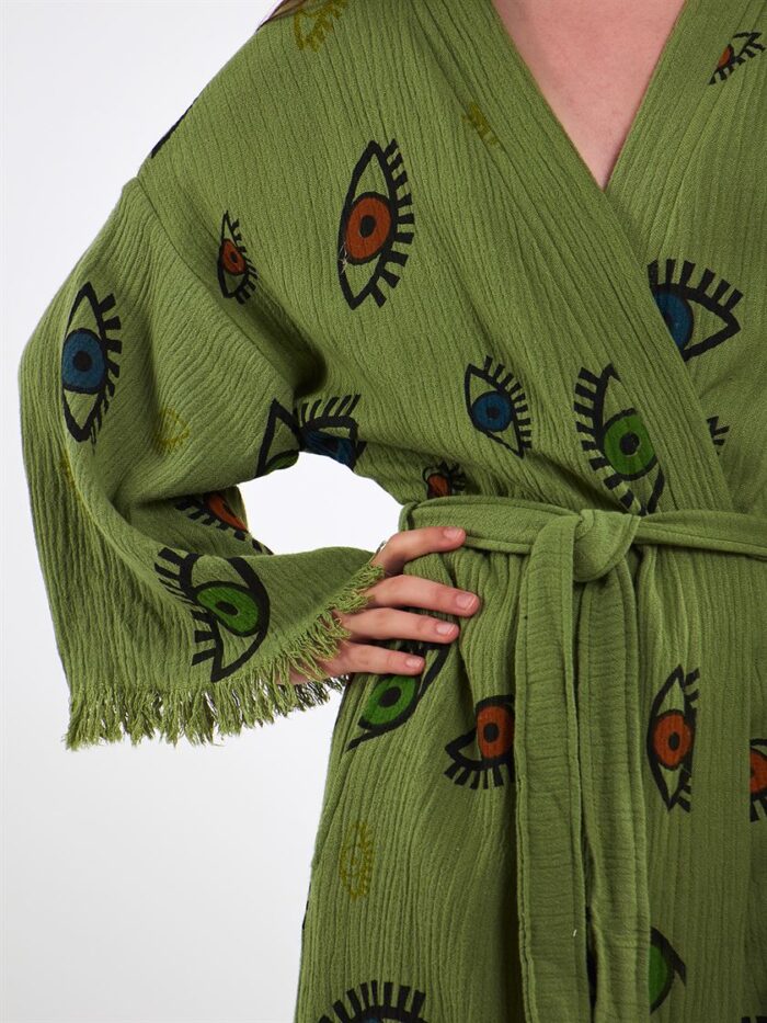 Colorful Eyes Yeşil Kimono