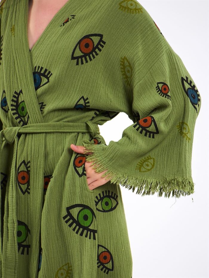 Colorful Eyes Yeşil Kimono