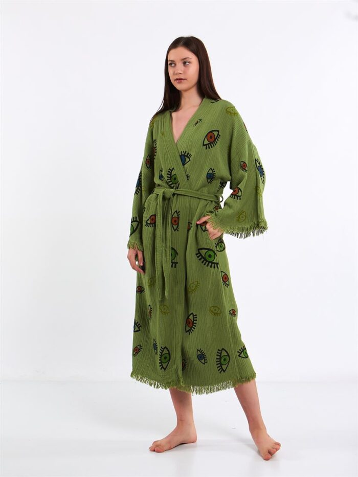 Colorful Eyes Yeşil Kimono