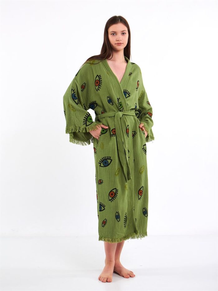 Colorful Eyes Yeşil Kimono