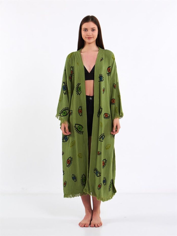 Colorful Eyes Yeşil Kimono