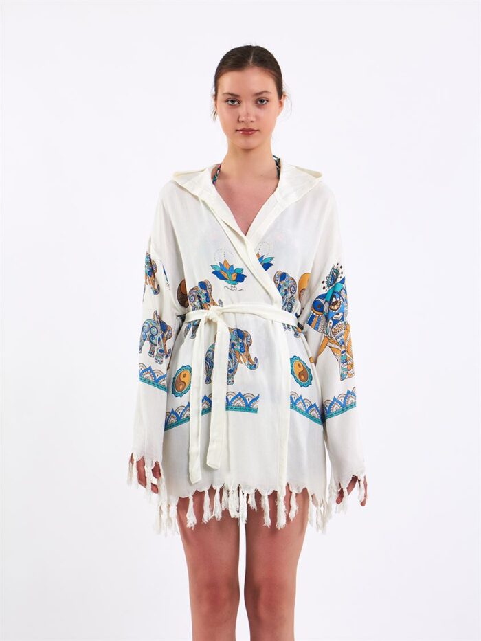 Elephant Mandala Hooded Short Pareo Elephant Mandala Hooded Short Pareo