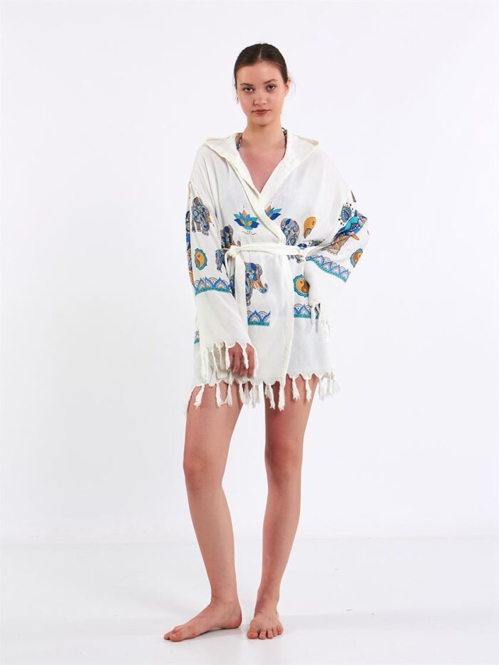 Elephant Mandala Hooded Short Pareo Elephant Mandala Hooded Short Pareo